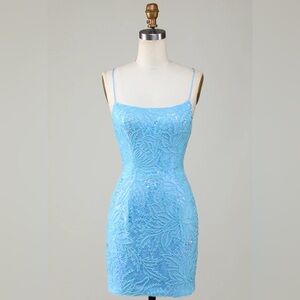 Zapaka light blue homecoming dres